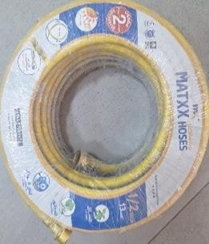 بربيش ماء ماتكس اصفر بخط ازرق 1/2"25 م رت مع راسيات